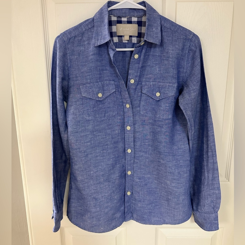 Womens Banana Republic Linen Cotton blend Blouse.